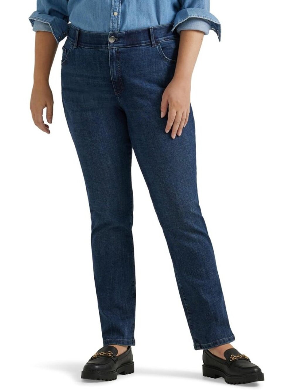 Plus Size Ultra Lux Comfort Flex Motion Straight Leg Jeans for Women